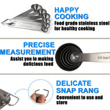Measuring Spoons, Premium Heavy Duty Stainless Steel Measuring Spoons Cups Set, Small Tablespoon with Metric and US Measurements, Set of 6 for Measuring Dry and Liquid Ingredients
