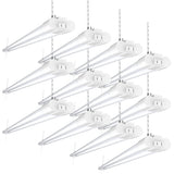 Sunco 12 Pack LED White Hanging Workshop Garage Shop Light 4FT, Plug in Linkable Utility Fixture, 6000K Daylight Deluxe, 40W=260W, 4100 LM, Integrated T8, Pull Chain - ETL