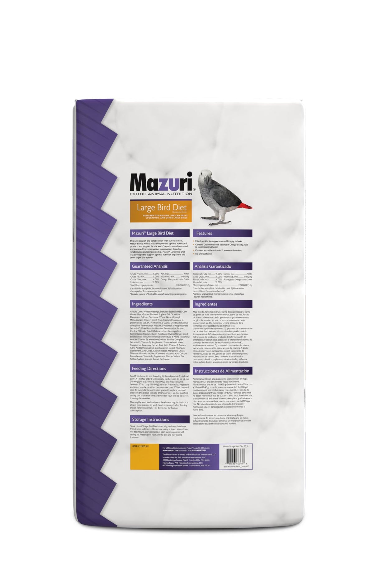 Mazuri | Nutritionally Complete Large Bird Food | 25 Pound (25 lb.) Bag