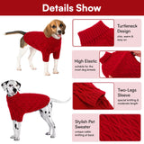 Queenmore Dog Sweaters for Large Dogs Girls Boys,Warm Pullover Extra Large Dog Sweater,Dogs Christmas Sweaters,Classic Turtleneck Thick Clothes for Extra Large Pets, Pitbull, Boxer(Red,XL)
