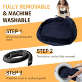 Orthopedic Waterproof Large Dog Bed: Memory Foam Washable Dog Bed with Bolsters - XXL Orthopedic Removable Cover for Medium Large Sized Pet - Non-Slip Bottom - Navy