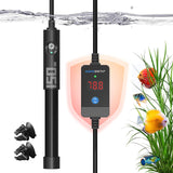AQUASMITH Aquarium Heater,50w/100w/150w/200w/300w/500w Submersible Fish Tank Heater,External LED Controller, with Over-Temperature Protection and Automatic Power-Off When Leaving Water for.