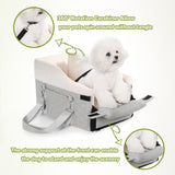 AtawLege Center Console Dog Car Seat, Detachable Washable Dog Booster Seat, Adjustable Safety Belts and Built-in Leash Pet Carseat, Portable Puppy Travel Carrier with Cushion for Small Dogs Cats(Gray)