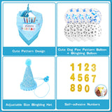 Zaabaazina Dog Party Supplies - Blue Dog Bandana, Birthday Hat, Banner, Balloons for PAWTY & WOOF Decorations