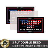 Trump 2024 Flags 3x5 Outdoor Made in USA- Double Sided 3 Ply Heavy Duty Black Take America Back Trump Flags Banner for Outside with 2 Brass Grommets Fade Resistant for Indoor Outdoor