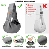 vrbabies Dog Sling Carrier for Small Dogs, Soft Adjustable Wide Strap Pet Dog Bag with Safe Mouth, Hand Free Front Carrying Puppy Cat Dog Kangaroo Pouch Carrier for Traveling