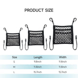GAOSPD Dog Car Barrier Net with Storage Pockets Universal Adjustable 3-Layer Pet Cars Barrier with 4 Hooks for SUVs & Sedans Keep Pets Safe & Car Organized Cars Mesh Organizerm (M)