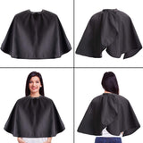 Black Makeup Cape, Chemical & Water Proof Beauty Salon Shorty Smock for Clients, Lightweight Comb-out Beard Apron Shortie Make Up Bib Styling Shampoo Cape for Makeup Artist Beautician