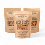 Portland Pet Food Company Natural Dog Treats Variety Pumpkin Gingerbread & Bacon Dog Biscuits - Grain-Free, Human-Grade Healthy Training & Snacks - Puppy, Small, Large Breed - Made in the USA - 3 Pack