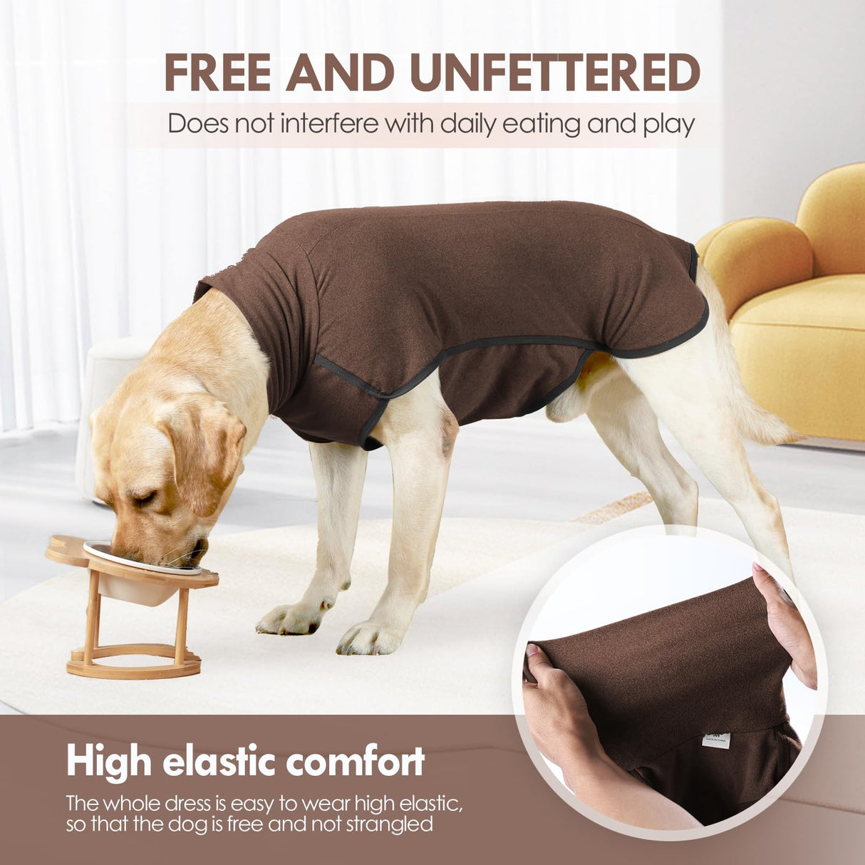 JOHNBOLIN Dog Winter Sweater Vest - Windproof Warm Pullover with High Collar & Leash Hole, Soft Onesie Pajamas for Cold Weather - Pet Apparel for Small/Medium/Large Dogs Indoor/Outdoor Hiking Sleep