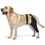 Dog Rear Leg Sleeve to Prevent Licking - Comfortable Recovery Sleeve for Back Hind Leg, Wound Recovery After Surgery for Torn ACL/CCL TPLO, Cone Alternative,Upgraded Threaded Opening (Black)