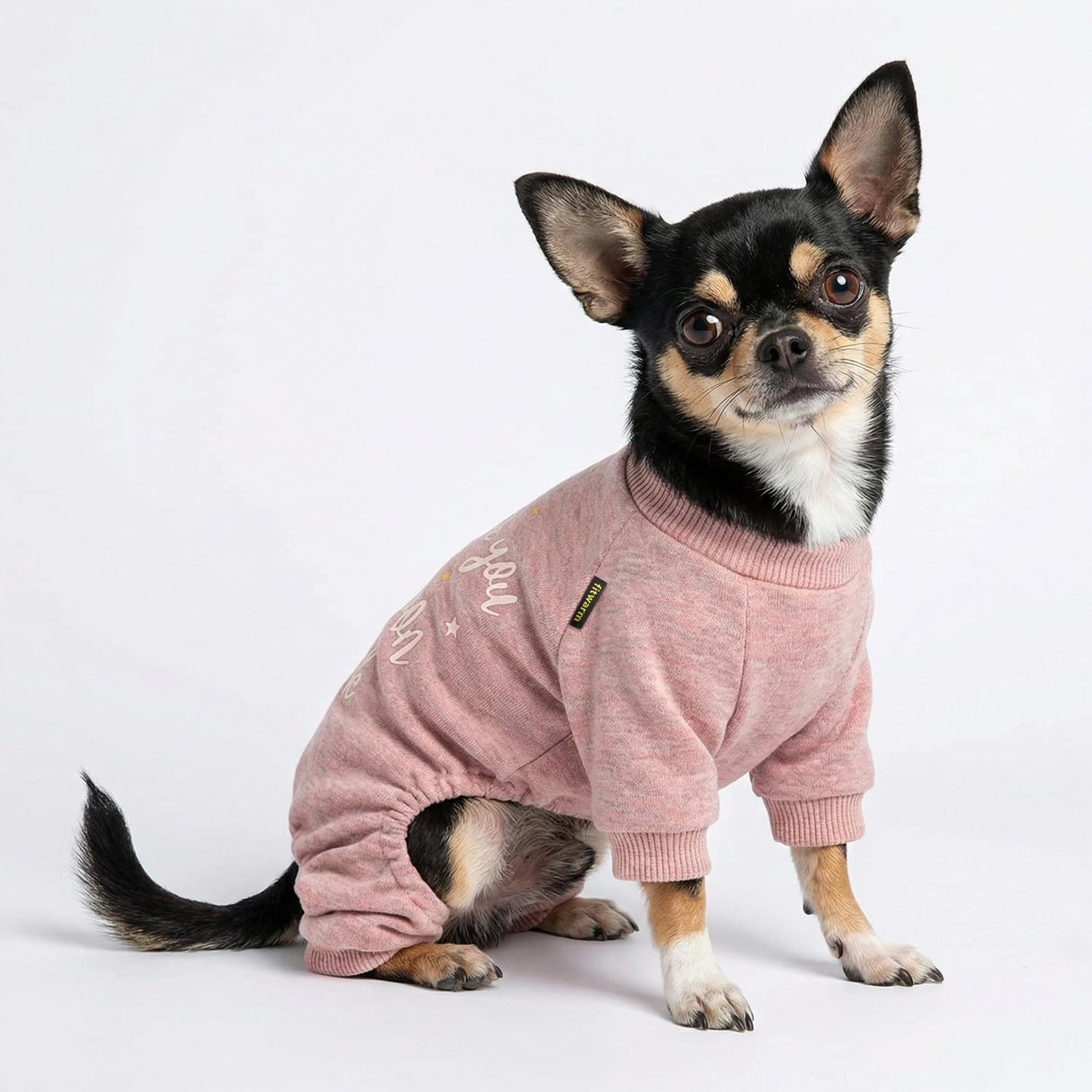 Fitwarm I Love You to The Moon and Back Dog Pajamas, Dog Clothes for Small Dogs Girl, Pet Onesie, Cat Outfit, Mid-Weight Velvet, Pink, Large