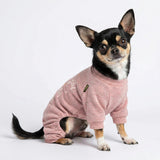 Fitwarm I Love You to The Moon and Back Dog Pajamas, Dog Clothes for Small Dogs Girl, Pet Onesie, Cat Outfit, Mid-Weight Velvet, Pink, Large