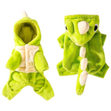 HEY POINT Flannel Cat Costume Warm Dog Hoodie Cute Dinosaur Kitten Clothing Winter Puppy Clothes Soft Pet Hoodie Pet Clothes for Small Cats Dogs Rabbits (Green, S)