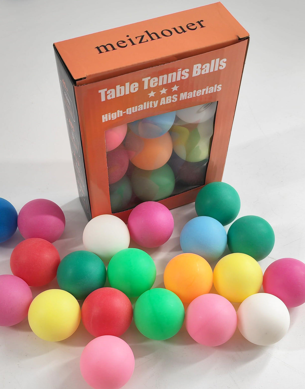 meizhouer Ping Pong Balls 12 Pack: 40mm 3 Star Colored ABS Plastic High Bounce for Kids Cat Table Tennis Enthusiast - Yard Practice Game (Pack of 12 - Multicolour)
