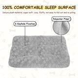 Razyzil Washable Dog Bed for Small to Large Dogs, Calming Anti Anxiety Medium Dog Bed, Deluxe Plush Faux Fur Crate Beds, Comfy Fluffy Kennel Pad Pet Sleeping Mat with Non-Slip Bottom, 41"x27", Gray