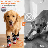 EXPAWLORER Dog Socks to Prevent Licking Paws with Grippers for Hardwood Floors Anti Slip, Cute Double Sides Dog Winter Shoes Booties Boots & Paw Protectors with for Small Medium Large Senior Dogs S