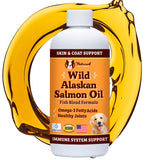Natural Dog Company Wild Alaskan Salmon Oil Formula with Omega 3, Fish Oil for Dogs Supplement, Skin & Coat Dog Oil, Itchy Relief, Immune Support for Joints & Heart, Food Topper, 8 oz.