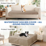 CYCMACO Waterproof Couch Covers for Pets, Waterproof Dog Bed Cover, Anti-Slip Soft Dog Blankets, Couch Cover for Dogs Washable, Pet Blanket for Puppy Large Dogs Cat (30x70 Inch, Khaki)