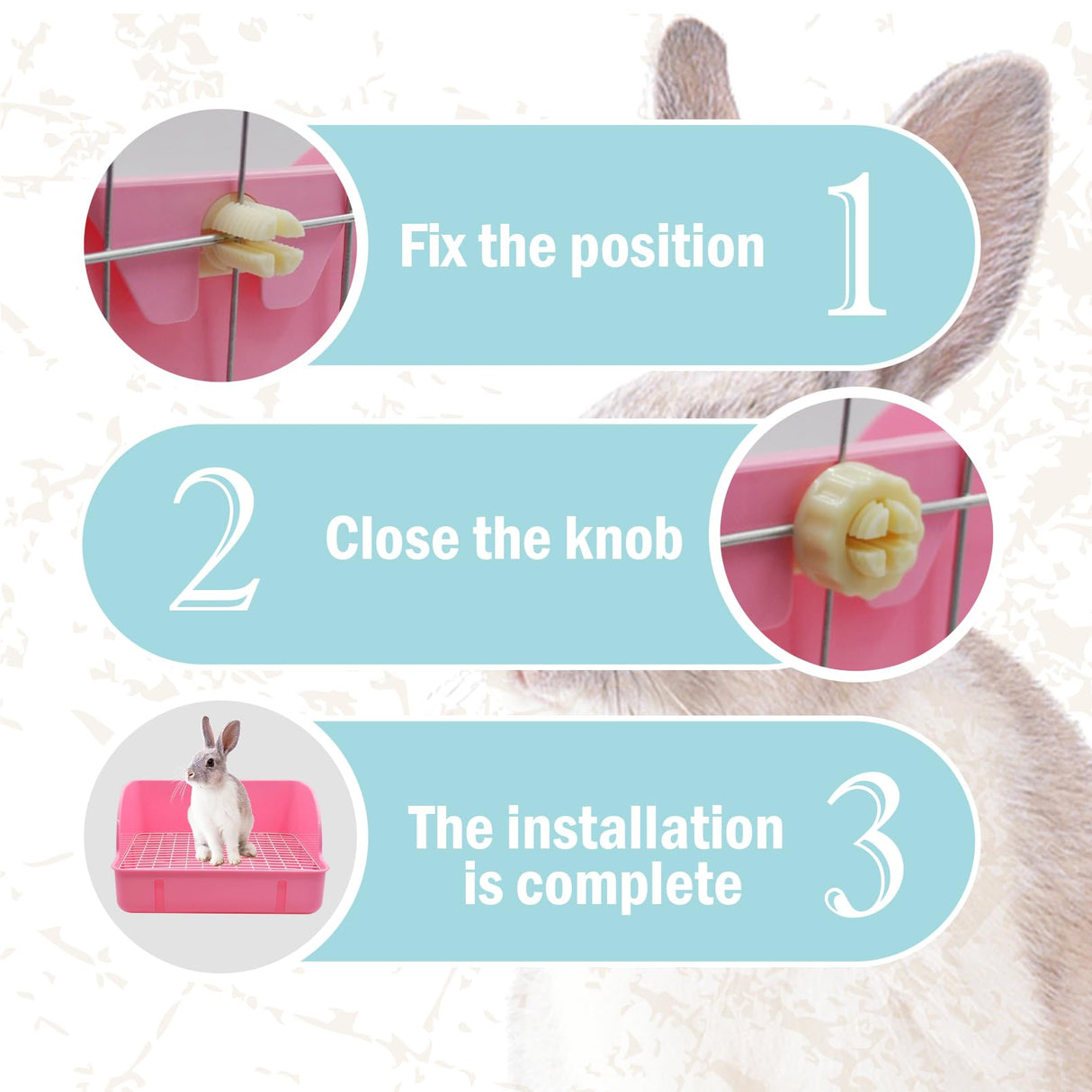 MUYG 12Pcs Rabbit Litter Box for Cage, Bunny Potty Trainer Corner Guinea Pig Plastic Square Grate Toilet Pet Bedding Litter Box for Small Animal Ferret Hamster Hedgehog (Pink)