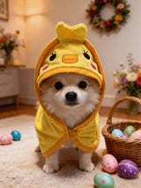 IOICYBF Dog Hooded Bathrobe Towel, Fast Drying Bath Towel Absorbent Warm Blanket Yellow S