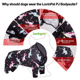 LovinPet Dog Clothes - Pajamas for Dogs XL, Post-Surgical Recovery for Big Dogs, Lightweight Pullover Dog Clothes, Full Coverage Cane Corso Pajamas, Wild Horses Galloping Print/XL