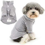 Zunea Dog Shirt Pajamas for Small Medium Size Dogs Soft Breathable Lapel Sleeping Clothes Indoor Pjs Two-Legged Pyjamas Shirts Outfits Holiday Party Pet Apparel Gray 5XL