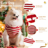 BAEJMJK Dog Christmas Sweater Striped Xmas Holiday Dog Clothes Warm Turtleneck Pet Puppy Outfits Costume Fall Winter Knit Pullover for Small Medium Large Dogs(Red Santa,XX-Large)