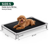 Senneny Chew Proof Elevated Dog Bed Small Sized Dog, Raised Cot for Indoor Outdoor Camping, Heavy-Duty Chew Resistant Hidden Fabric Indestructible Dog Bed, S, 36" L x 24" W x 4.5" H