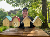 GRTRE 1 Pack Wood Carpenter Bee Trap for Outside - Wood Boring Bee Trap - Best Bee Trap - Nature Shed Style Carpenter Bee Traps Outdoor Hanging