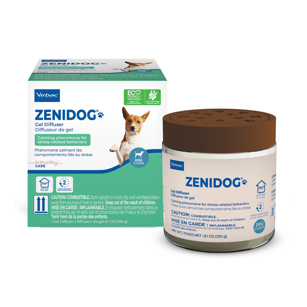 VIRBAC ZENIDOG Gel Diffuser - Dog Calming Pheromone Diffuser for Stress Relief No Electricity Required and Lasts up to 2 Months