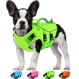 Dogcheer Dog Life Jacket with Double Rescue Handle, Reflective Dog Harness Life Vest for Swimming Boating, Adjustable Pet Swim Vest Dog Flotation Device DFD for Small Medium Large Dogs - Green S