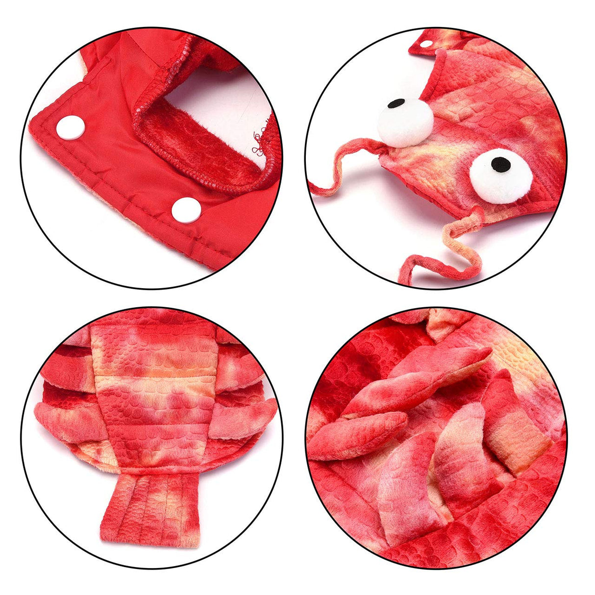 Mogoko Dog Cat Lobster Costume, Pet Halloween Cosplay Dress, Puppy Red Hoodie Warm Outfits Clothes(XL Size)