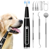 MIONJO Dog Tartar Remover for Teeth, Plaque Remover with LED Light Teeth Cleaning Kit 5 Modes for Dogs and Cats, Black