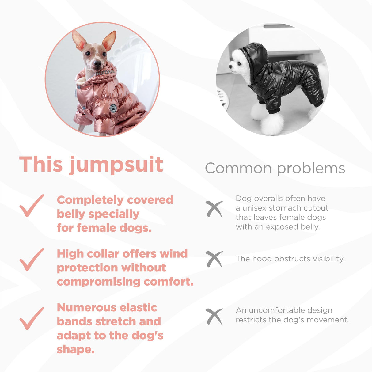 PETBARONET Winter Coat for Female Pups With Full Belly Coverage, Girl Clothes, Snow Jacket, Snowsuit for Cold Weather, Ideal for Small Medium Dogs (Medium)