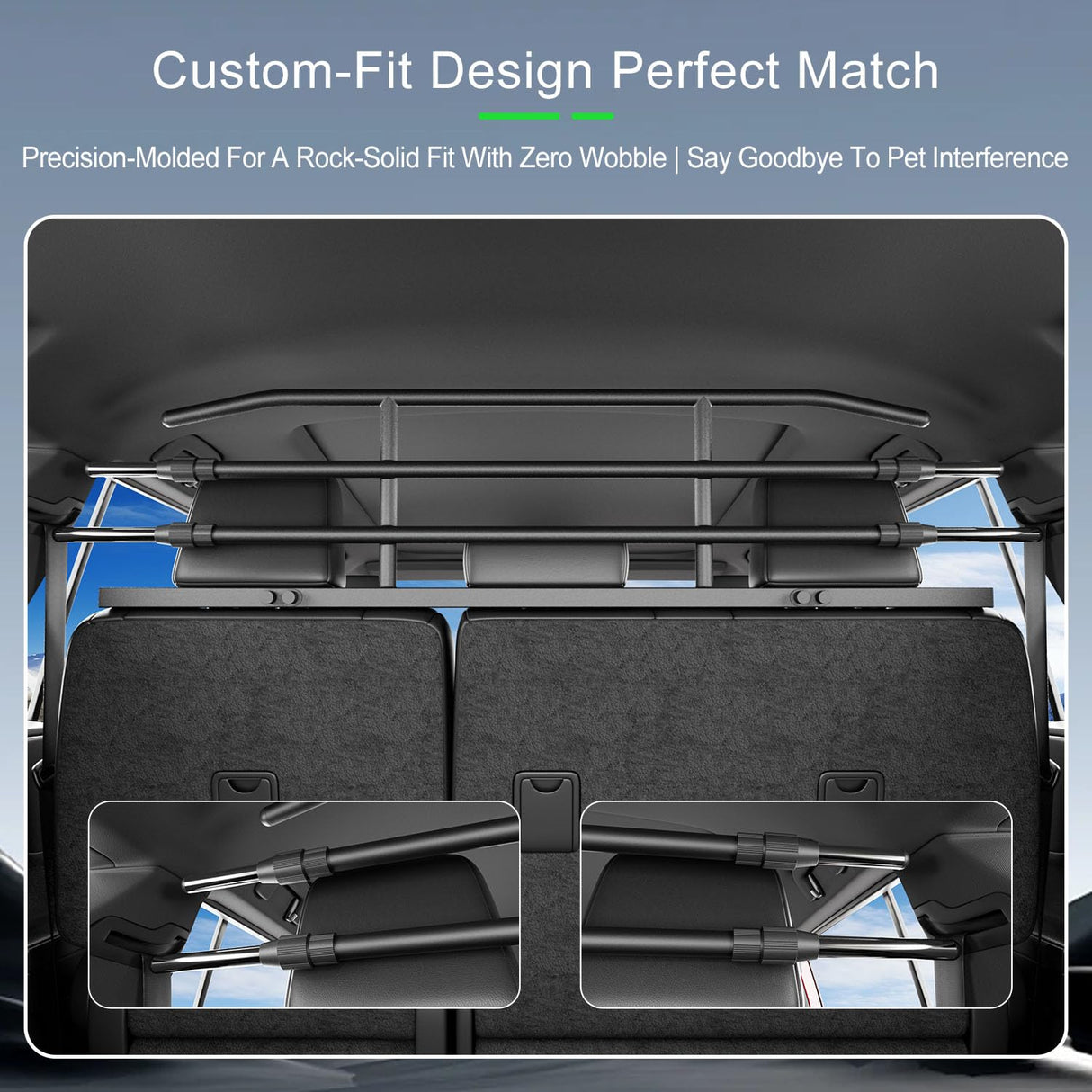 xipoqix Dog Car Barrier Compatible with 2025 2026 Toyota 4Runner Trunk Cargo Pet Barrier Carbon Steel Behind 2nd Row Pet Divider Gate Replacement for 2025 2026 Toyota 4Runner Accessories