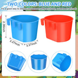 100 Pcs Cage Cups Chicken Feeder Cup 8 oz Hanging Bird Food Water Bowl Coop Bunny Cage Feeding Dish Game Fowl Supply for Poultry Pet Parrot Parakeet Rabbit Parakeet Pigeon(Red, Blue)