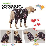 LovinPet Dog Clothes - Pajamas for Dogs XL, Post-Surgical Recovery for Big Dogs, Lightweight Pullover Dog Clothes, Full Coverage Cane Corso Pajamas, Wild Horses Galloping Print/XL