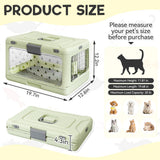 Velupet Zoom Hard Cat Carrier,Dog Crate for Small Dogs,Cat Kennel Clear,Foldable Dog Kennel with Urine Pad Mesh Grid,Ventilation & Hard Plastic Protection Transparent Pet Carrier 20" L,Green