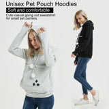 FENBEN Womens Pet Carrier Shirts Kitten Puppy Holder Animal Pouch Hood Sweatshirt Pouch Hoodie (Grey,XL)