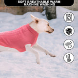 K9meme Large Dog Sweater, Classic Cable Knit Warm Dog Sweatshirt with Reflective Yarn for Girl Boy, Halloween Fall Winter Coat Turtleneck Pullover Clothes Apparel for Small Medium Large Dogs (Pink L)