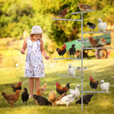 Chicken Perch Toy for Coop,Wooden Chicken Perch Stand with Metal Ground Plug&Feeding Tray,Roosting Bar for Chicken Coop Toys,Chicken Coop Accessories for Bird Parrot Poultry Rooster