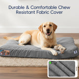 Sytopia 42 Inch Indestructible Dog Beds for Large Dogs, XL Chew Proof Dog Bed, Waterproof Pet Crate Pad with Chew-Resistant Removable Cover, Great for Indoor, Outdoor, Crate, Patio Use (Grey)