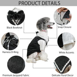 Dog Tuxedo Suit, Formal Dog Shirt Costume Wedding Attire with Black Bow Tie, Pet Outfit for Small Dogs Cats (Jacquard&Black, 4X-Large(55.1-74.9lb))