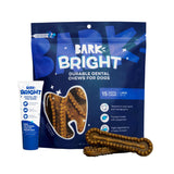 Barkbox Bright Durable Dog Dental Kit for Tough Chewers, 15 Chew Sticks & Toothpaste - Large Breeds