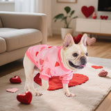 KOOLTAIL Valentine's Day Dog Sweater for Small Dogs, 3 Pack Fleece Puppy Shirt Turtleneck Pullover Clothes with Love Heart Partten, Fuzzy Soft Warm Pet Winter Cold Weather Coat, Girl Boy, Pink S