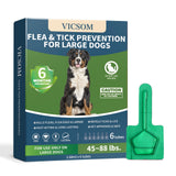 Flea and Tick Prevention for Dogs, 6 Months Supply Dog Flea and Tick Treatment Up to 45 to 88 Lbs, Waterproof Topical Flea Treatment for Large Dogs - Fast-Acting Flea, Tick, and Mosquito Repellent