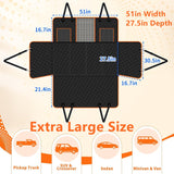 TNELTUEB Extra Large Back Seat Extender for Dogs with Dog Bed Mats, Waterproof Dog Car Seat Cover for Back Seat with Hard Bottom, Anti Scratch, Safer, Easy to Use and Clean, Holds 450LBS Black