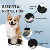 MOOB Dog Shoes for Large Dogs, Dog Boots & Paw Protectors, Dog Shoes for Large Dogs, 4Pcs Medium Dog Booties with Rugged Anti-Slip Sole and Outdoor Reflective for Snowy Day,(Size 3)