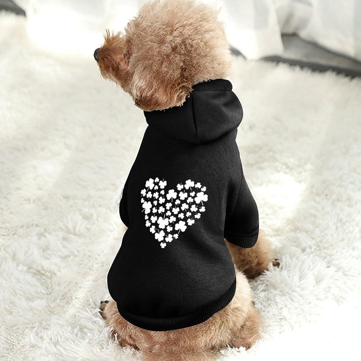 Heart Tee Clovers Dog Apparel Pet with Hat Hoodie Sweatshirt Clothes Supplies for Small Large Pet Puppy Cat Costumes Suit M